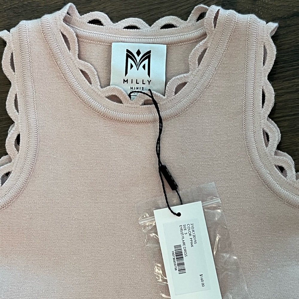 Milly minis blush dress scallop